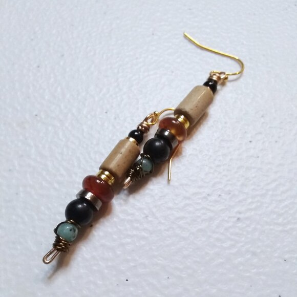 Handmade: Stack Earrings! Beaded Semi-Precious Stones ~ Each Pair is different! - Picture 4 of 8